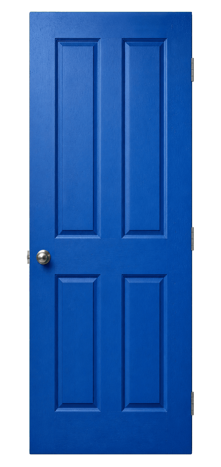 Realistic blue painted door