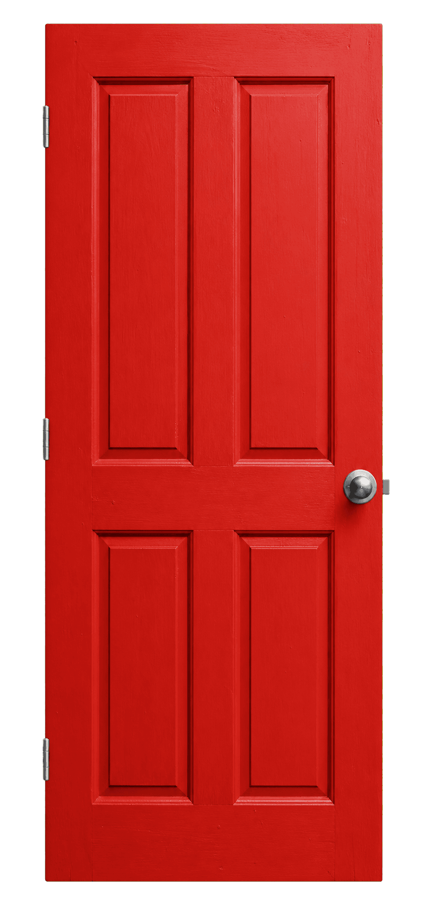 Realistic red painted door